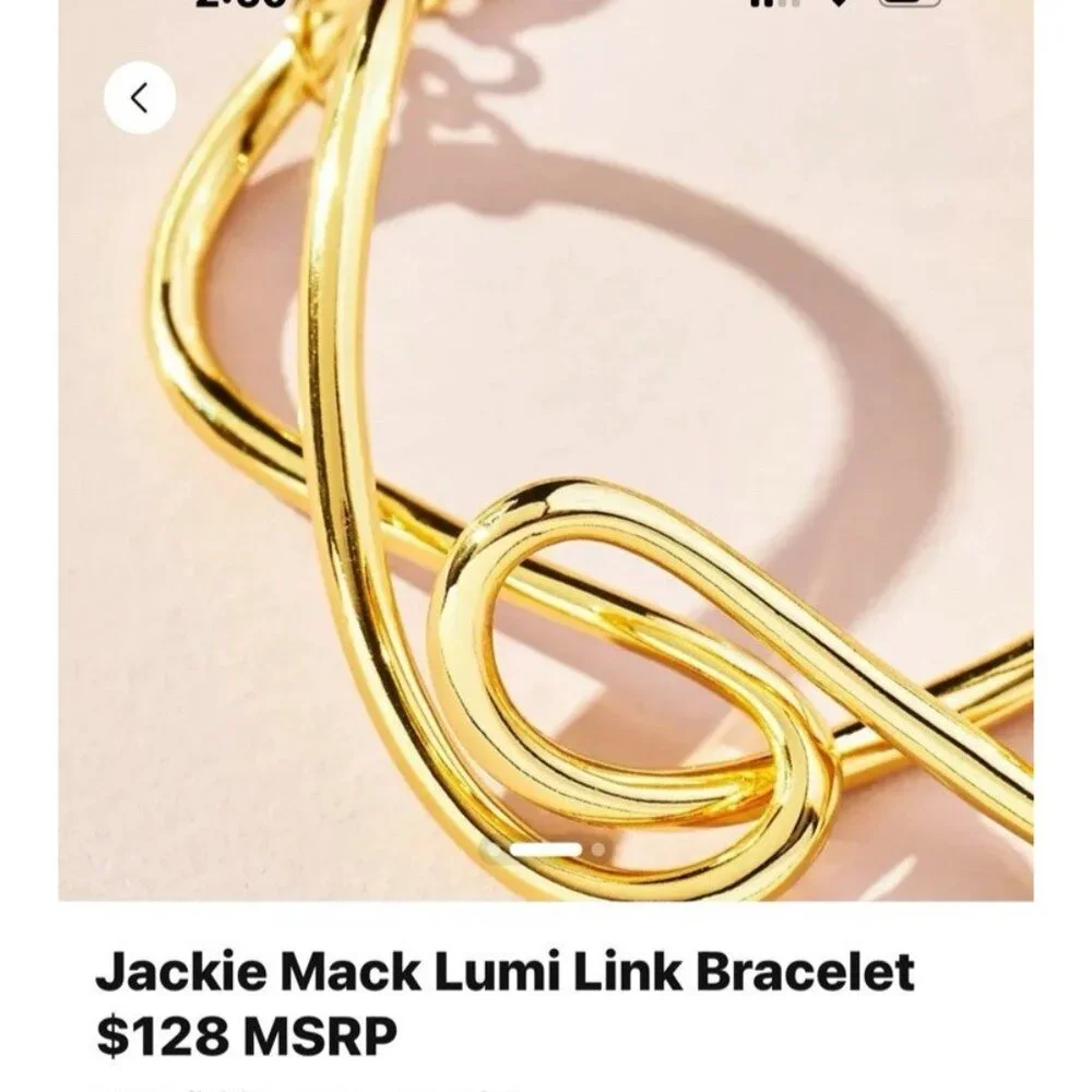 Jackie Mack Gold Tone Lumi Link Bracelet Women's Costume Jewelry $128 NEW